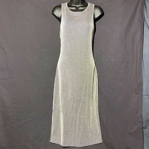 Caution to the Wind Tank Top Style Dress. Black and White Vertical Stripes. Med.